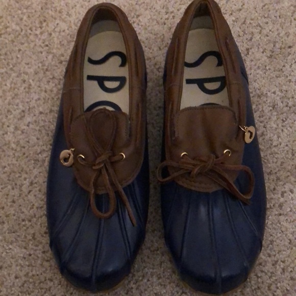 Womens New duck  boots by Sporto size 10. Navy and brown. - Picture 2 of 3